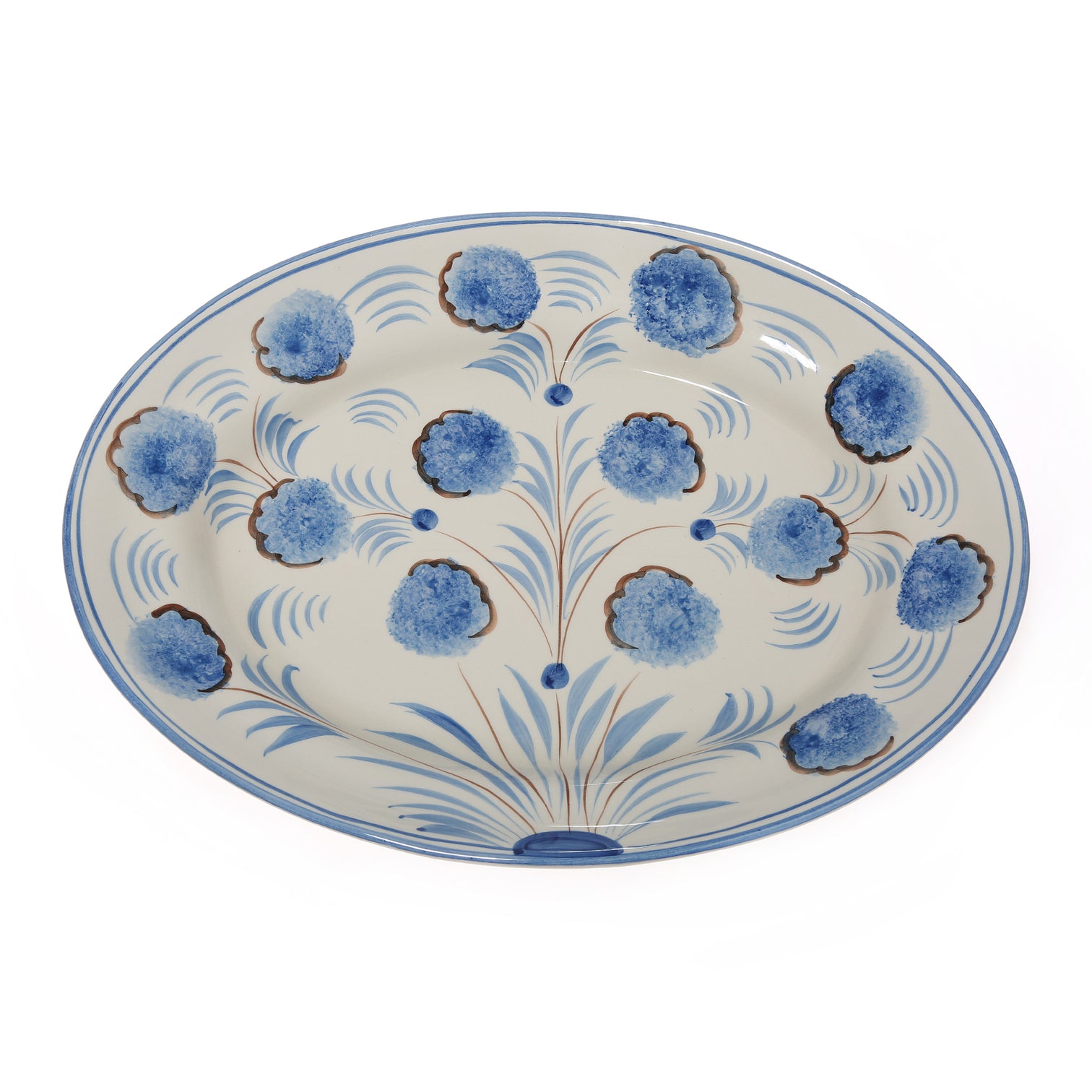 Blue Flower Oval Platter