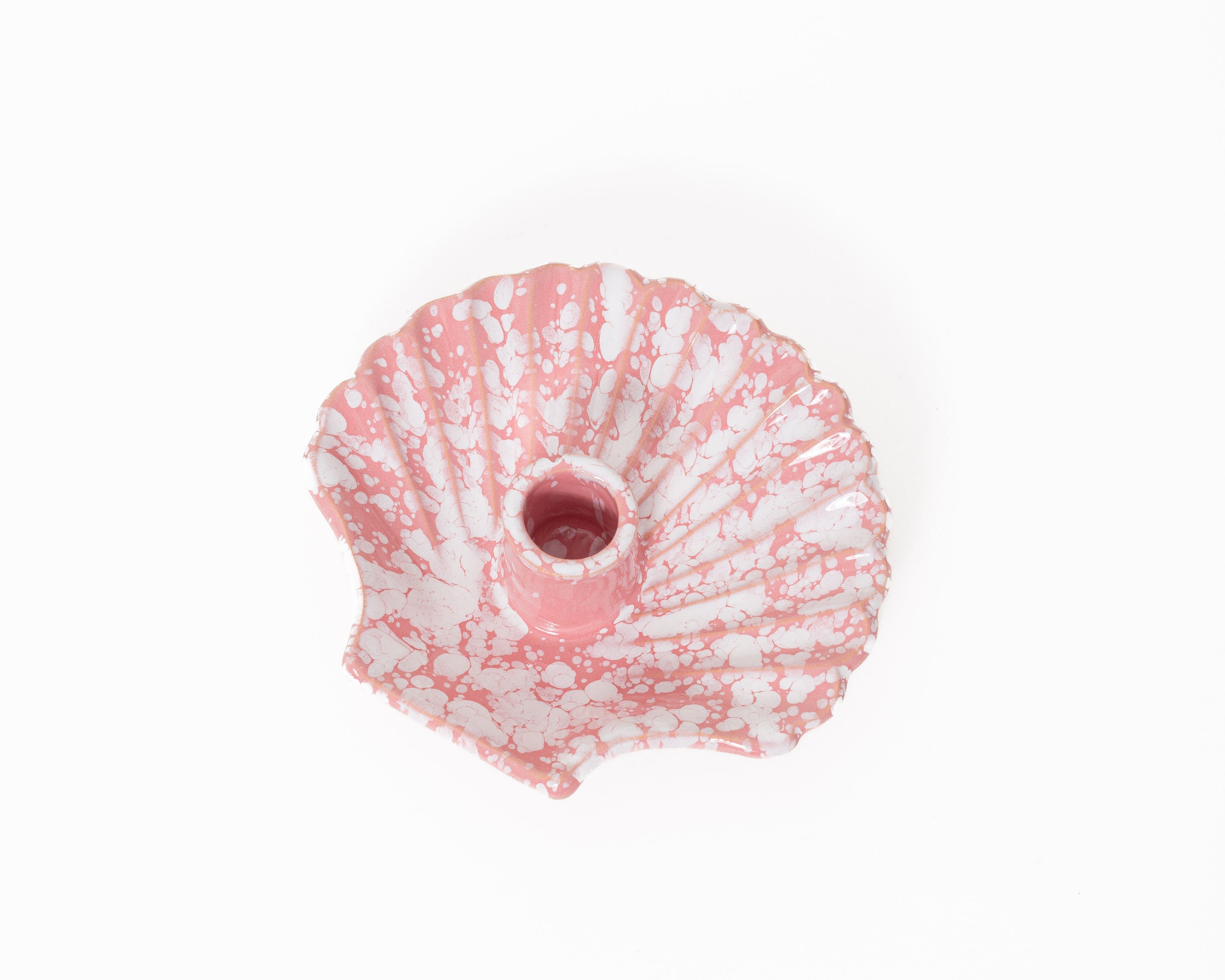 Concha Candle Pink with White