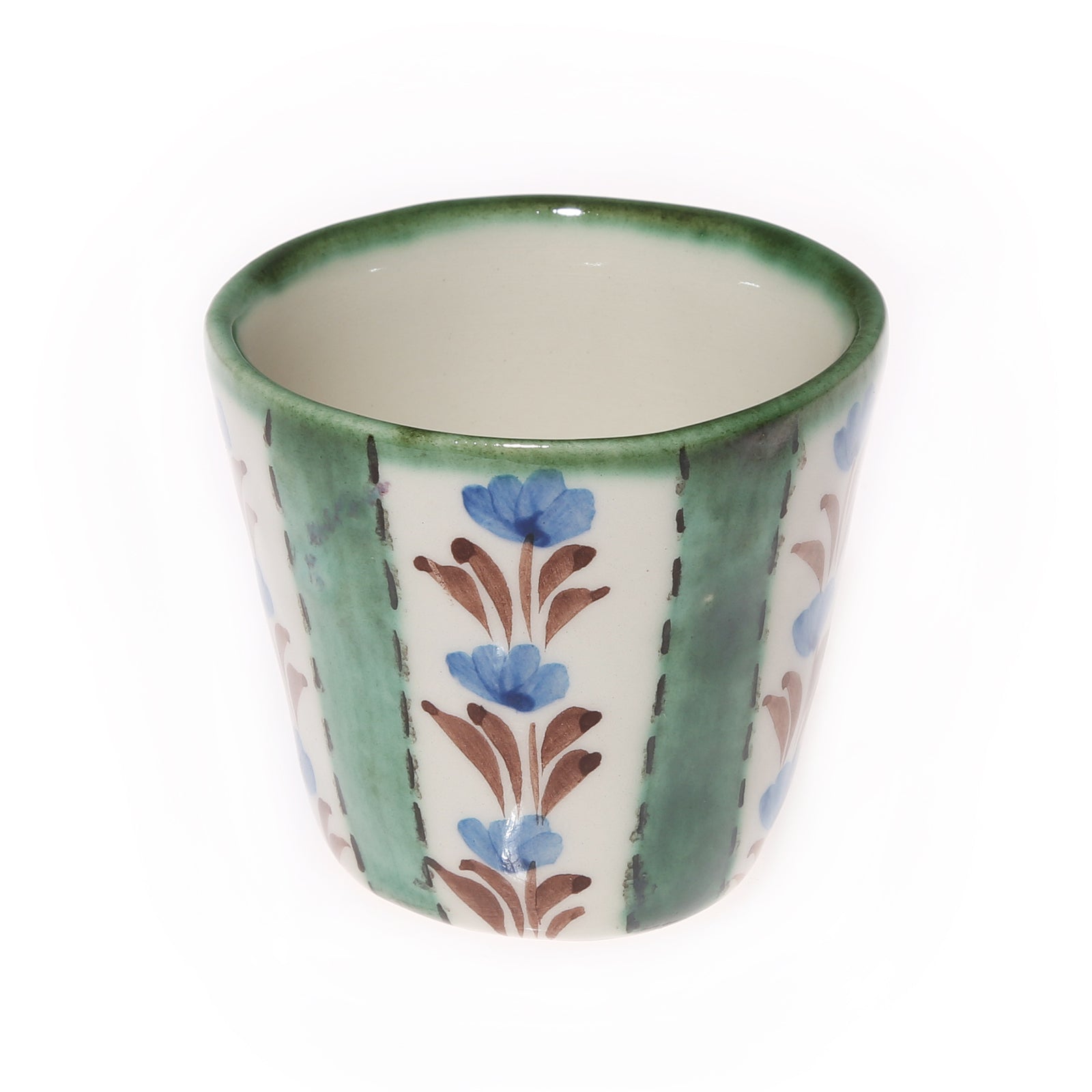 Chita Green Stripe Espresso Cup, Set of 4