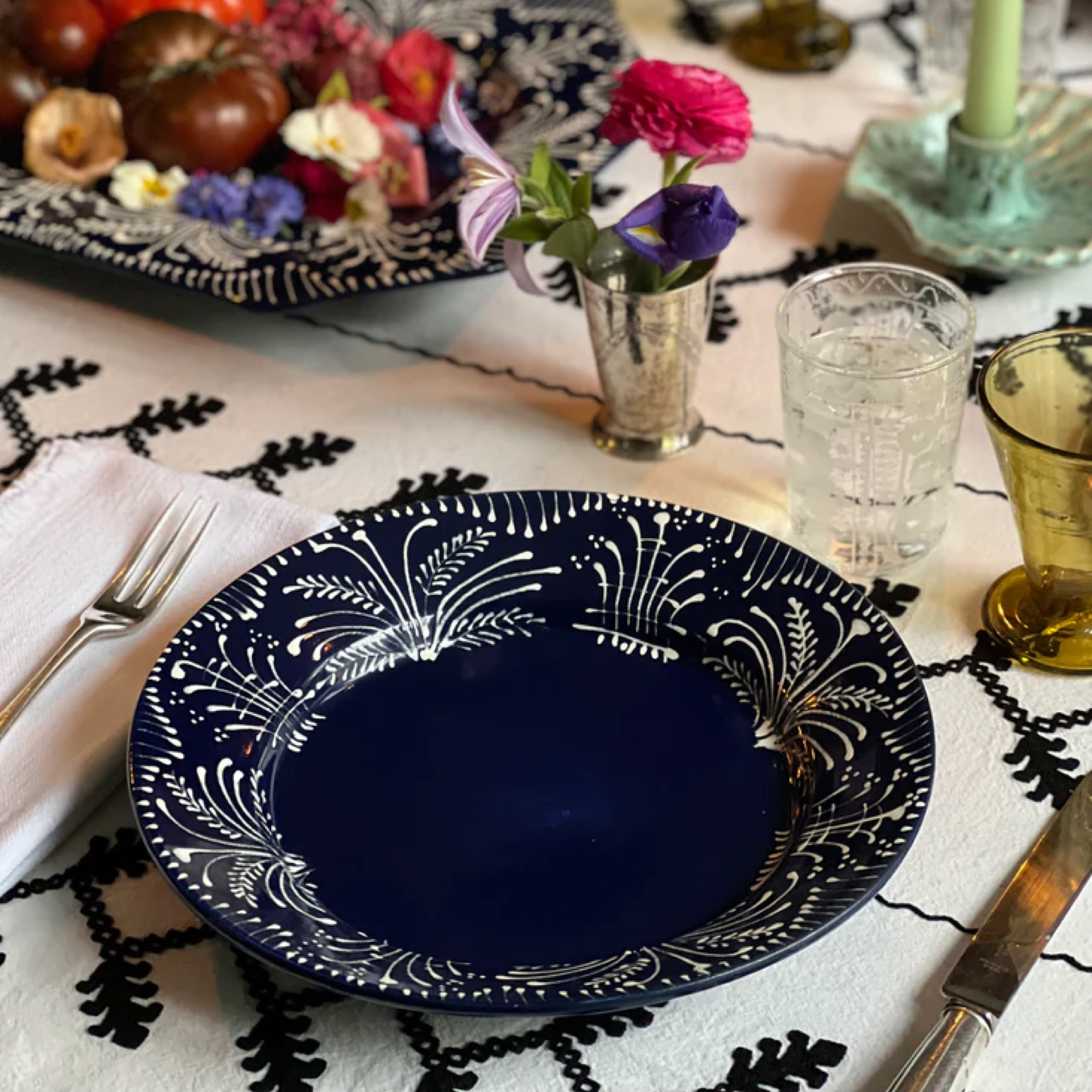 Cobalt Lace Dinner Plate