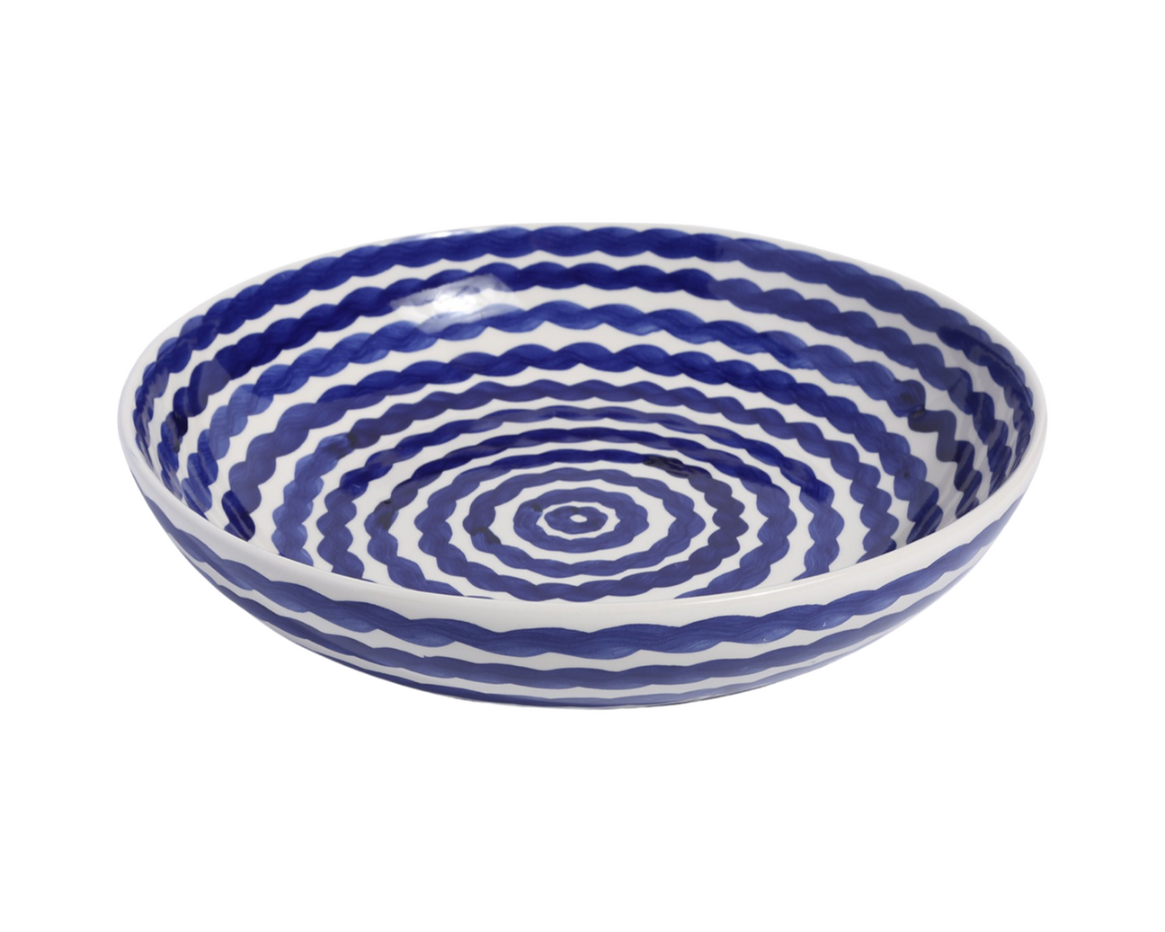 Cobalt Squiggle Serving Bowl