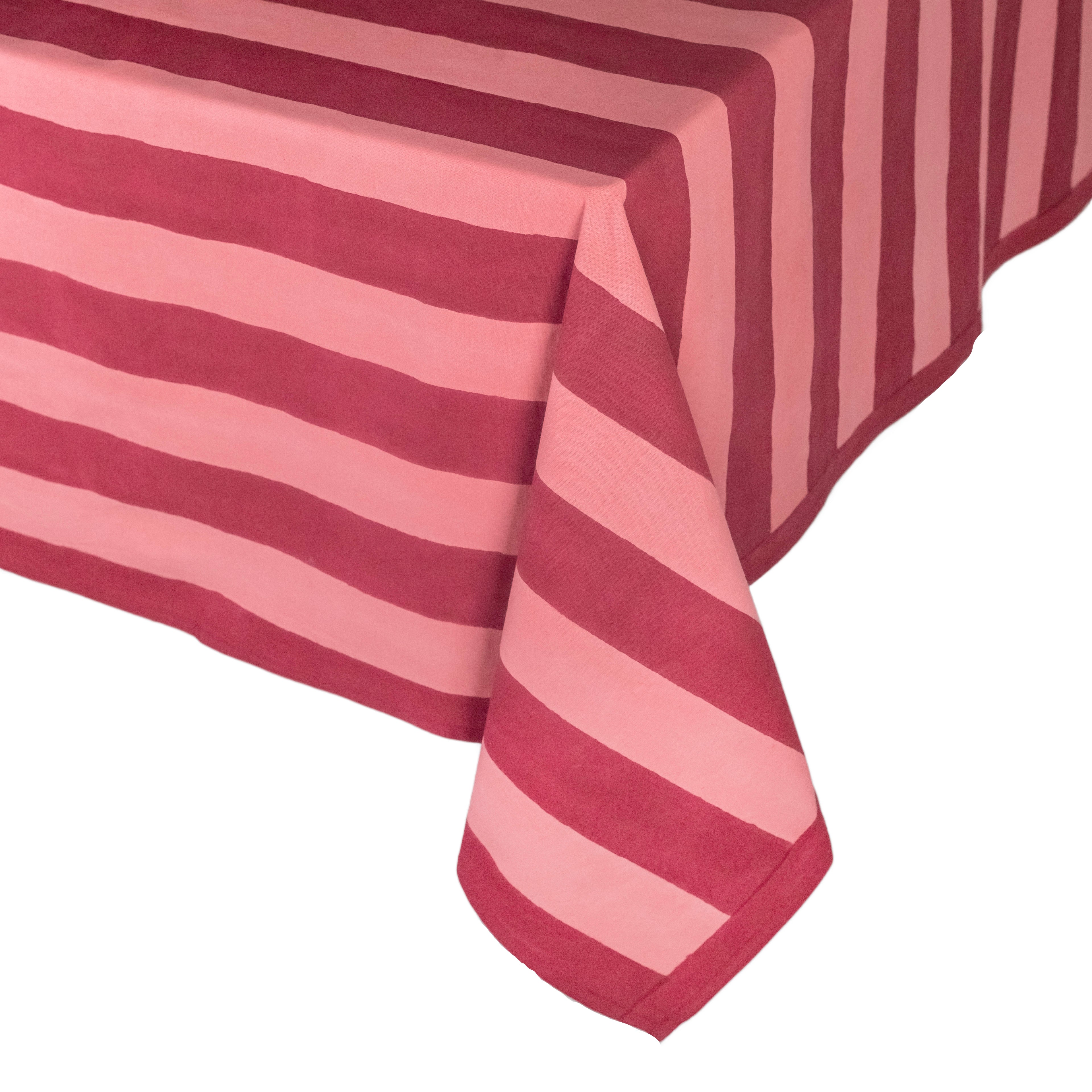 Carolina Irving & Daughters Elena Red Stripe Tablecloth