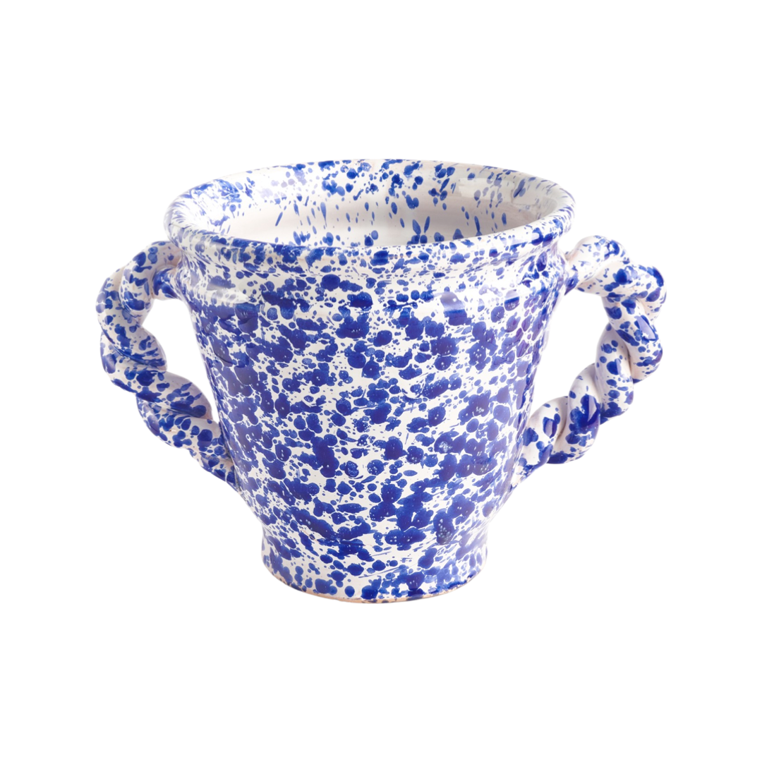 Konstantin Cache Pot - White with cobalt
