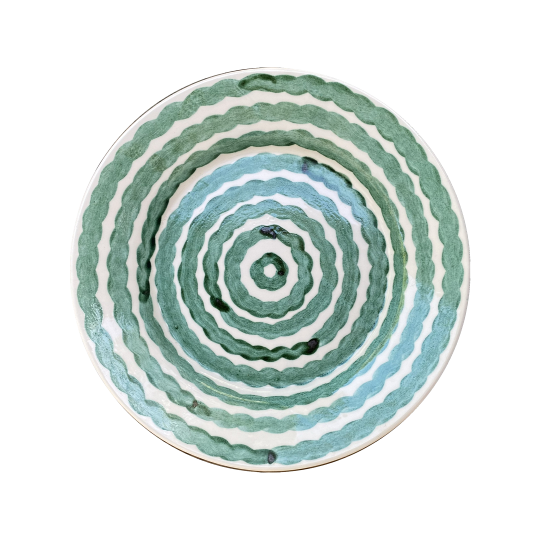 Green Squiggle Dinner Plate