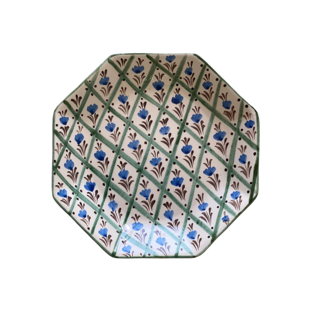 Chita Green Trellis Dessert Plate